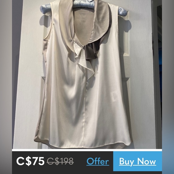 100% Silk TTahari dark teal blue/green, ruffle sleeveless, lightweight Size S - Picture 10 of 17